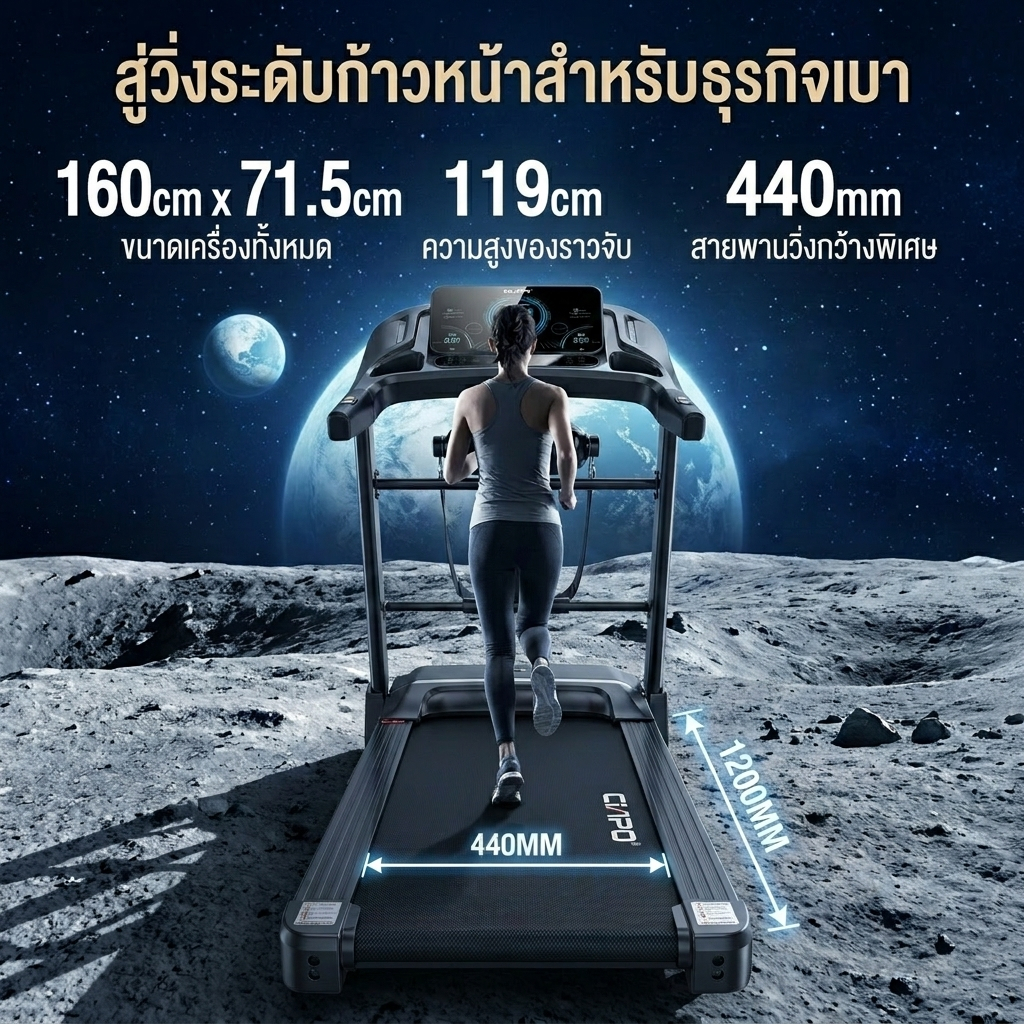 ลู่วิ่งไฟฟ้า ลู่วิ่ง C2  ปรับความชันไฟฟ้า 20°  แรงม้า 5.0HP รับน้ำหนัก 300 กก.  พับไฮดรอลิก+ลำโพงบลูทูธ ราคา ถูกที่สุด ดีลบีเคเค แกลเลอรีภาพที่ 6
