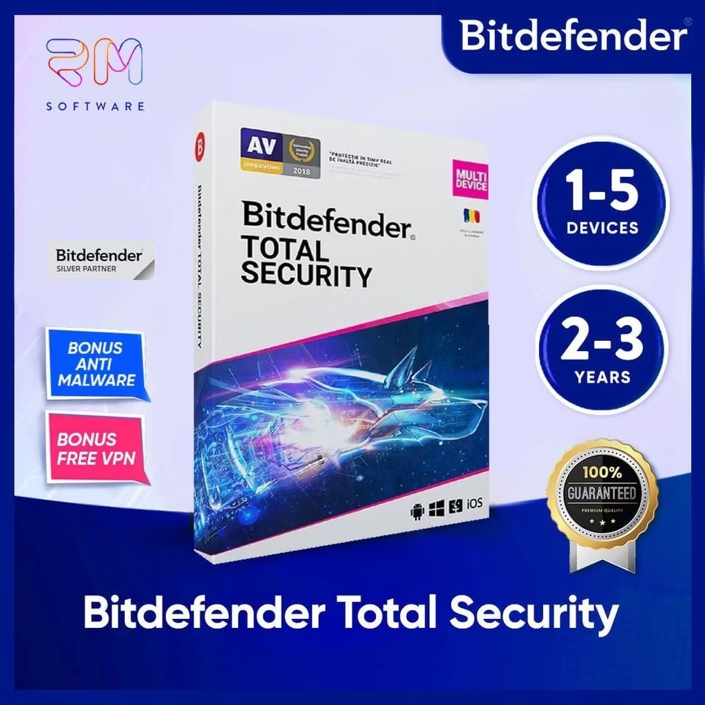 Bitdefender Total Security Antivirus 2 and 3 Year ORIGINAL