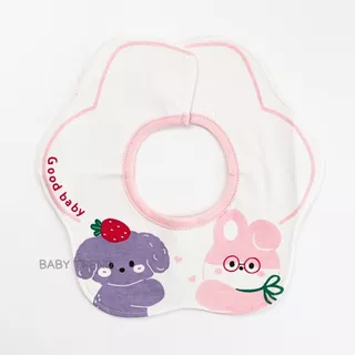 Baby Trend ผ้ากันเปื้อนเด็กเล็ก ผ้ากันเปื้อนทรงดอกไม้ ผ้าคอตตอนนุ่มลื่นเย็บหนาสองชั้น ลายน่ารัก