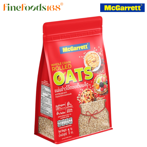 [แพ็ค 3] แม็กกาแรต แผ่นข้าวโอ๊ตอบ 1 กิโลกรัม [Set of 3] McGarrett Rolled Oats 1 KG.
