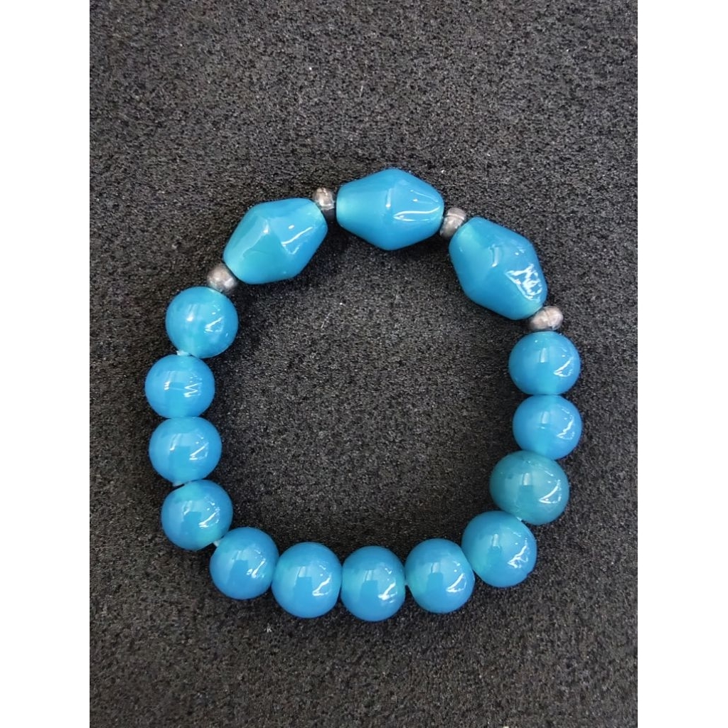Old Czech Style Blue Glass Beads