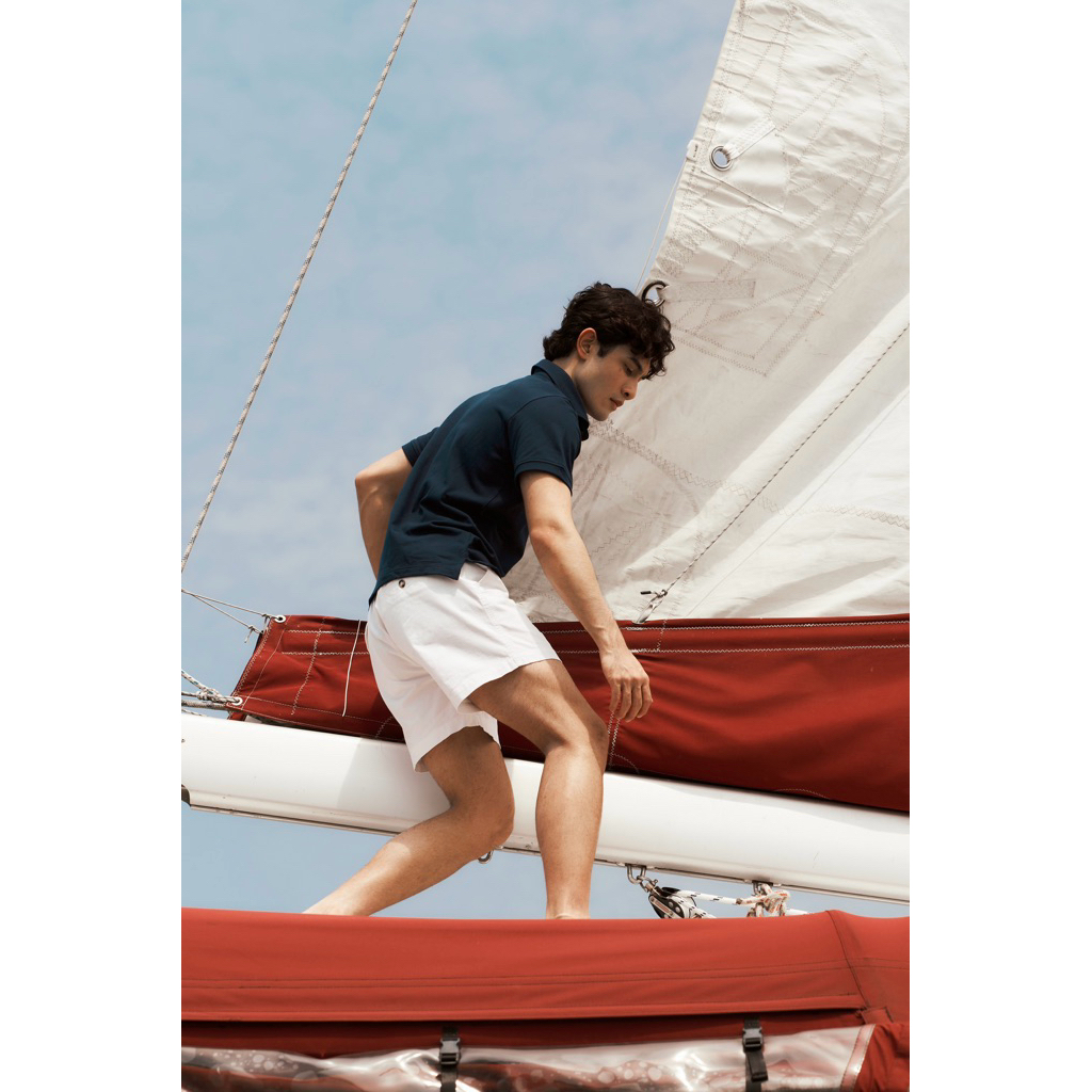 [Code20%ทัก] The Finery - Summer Short กางเกงขาสั้น สีขาว White I ผ้า Cotton 100% I เอวยางยืด ผูกเชือก I ยาว 15 นิ้ว
