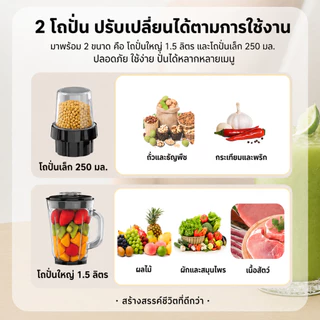 [ประกันศูนย์1ปี] SAMONO เครื่องปั่นอเนกประสงค์ 2in1 เครื่องปั่นน้ำผลไม้ เครื่องปั่น รุ่น SW-BLS500B