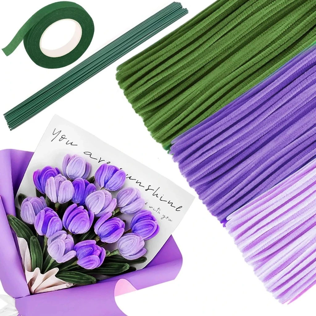 100เส้น DIY ลวดกำมะหยี่ ลวดกำมะหยี่ขนาด 30cm แยกสี สร้างสรรค์งานประดิษฐ์ต่างๆ ทำดอกไม้ นุ่ม ดัดง่าย thumbnail 6