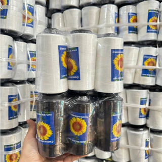 [[ 1 หลอด ]] ด้ายเย็บ ด้ายเย็บผ้า เบอร์40/2 สีขาวออฟไวท์ สีดำ เส้นด้ายมีความเหนียว ตราทานตะวัน
