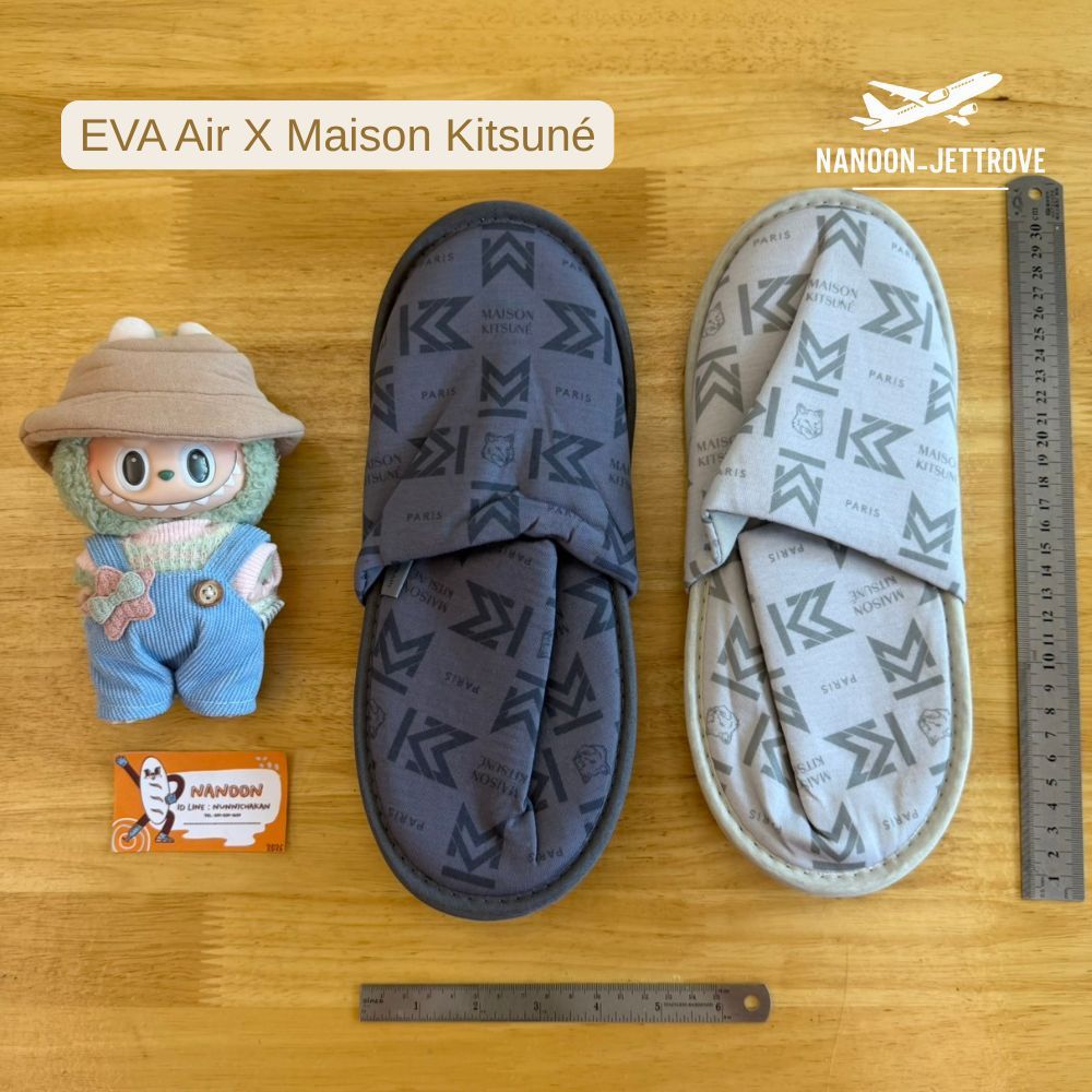 ✨NEW Slippers รองเท้า Mai son Kitsu né x EVA Air | Royal Laurel Class | Authentic