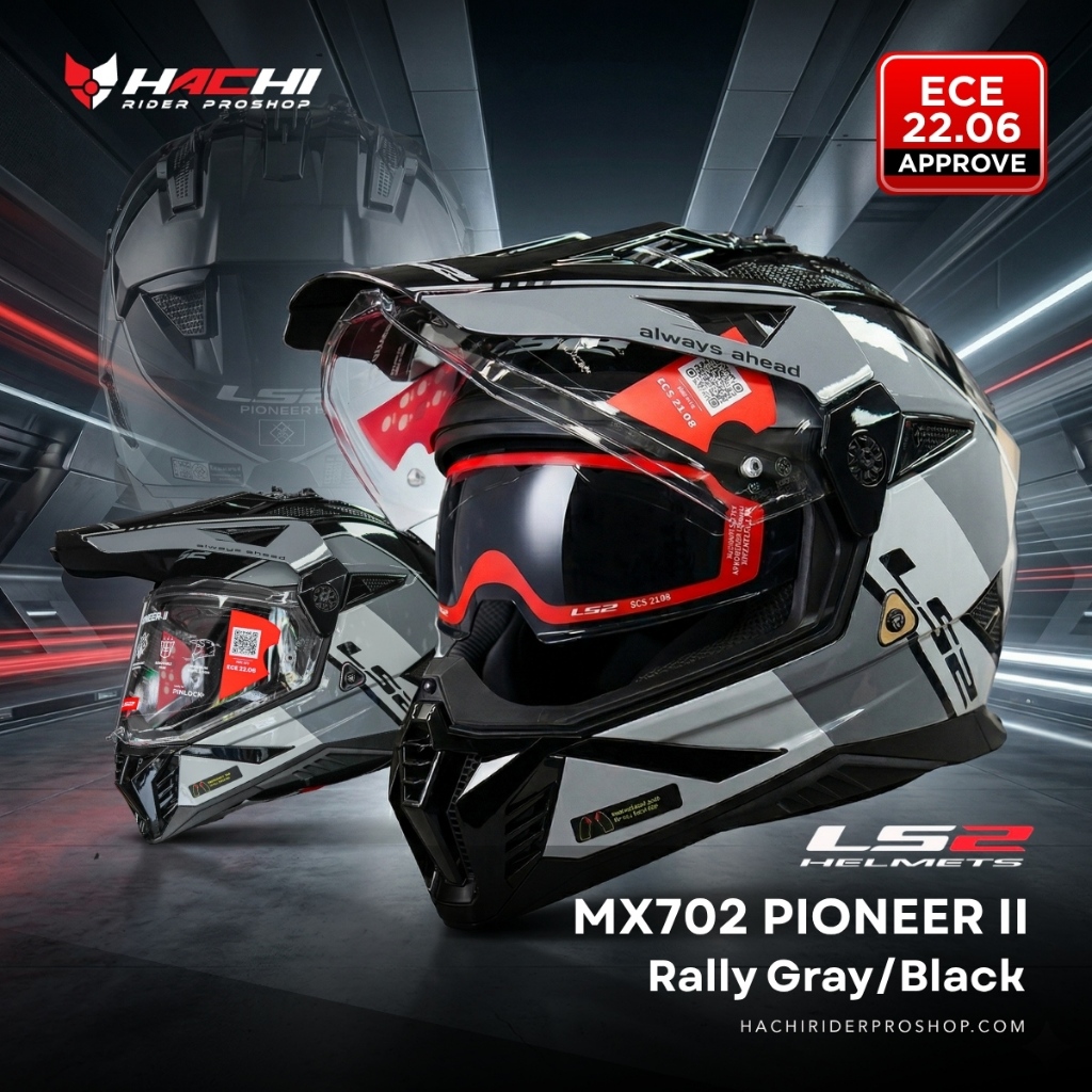 LS2 MX702 PIONEER II - Rally Gray/Black