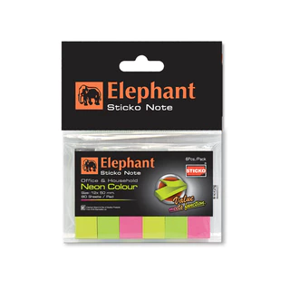 Elephant กระดาษโน๊ต กระดาษโน๊ตกาวในตัว อินเด็กซ์นีออน 12x50 มม. 80 แผ่น จำนวน 1 ชิ้น