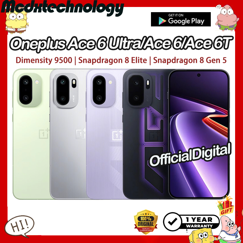 【Global Rom】Oneplus Ace 6 Ultra Dimensity 9500 Oneplus Ace 6T Snapdragon 8 Gen 5 OnePlus Ace 6 | สนับสนุนไทยและ Google