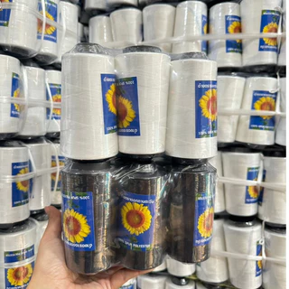 [[ 1 แพ็ค 6 หลอด ]] ด้ายเย็บ ด้ายเย็บผ้า ด้ายสปัน 40/2 สีขาว สีดำ สำหรับเย็บผ้า