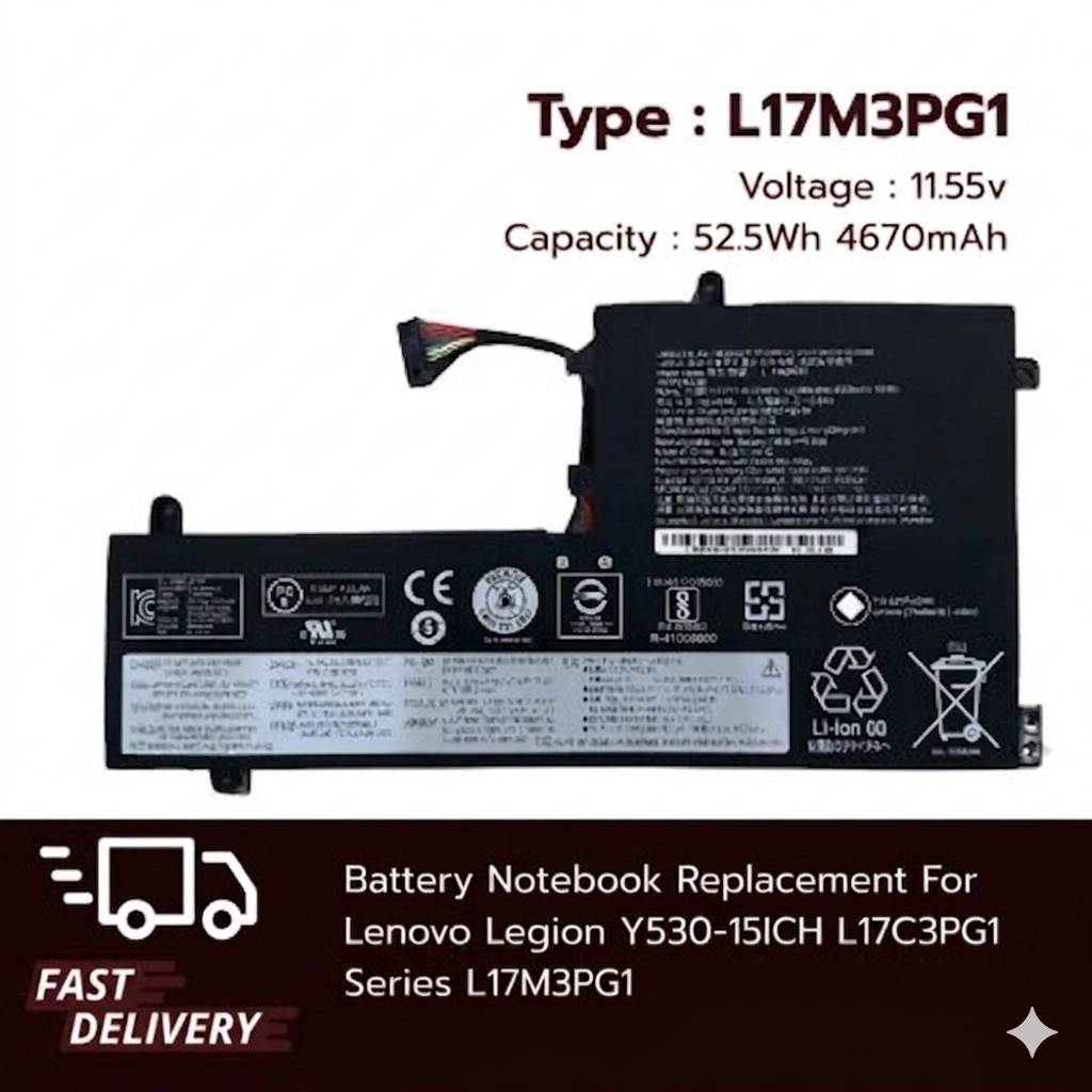 (ส่งฟรี ประกัน 1 ปี) แบตเตอรี่ โน๊ตบุ๊ค Battery for Legion Y530-15ICH Y545 Y540-15IRH 17IRH L17M3PG1