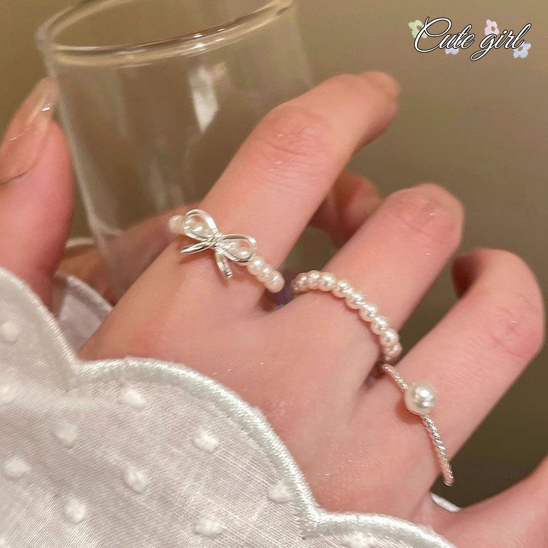 แหวนแฟชั่น ring ไข่มุก สไตล์เกาหลี ins หวาน เข้ากับทุกการแต่งกาย ส่งเร็ว COD