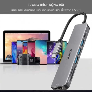 Blevos 7in1 แท่นวาง Type-c, HDMI 4K USB3.0 Type C การถ่ายโอนข้อมูล, ฮับ USB หลายพอร์ต, ฮับ USB C, สำหรับแล็ปท็อป