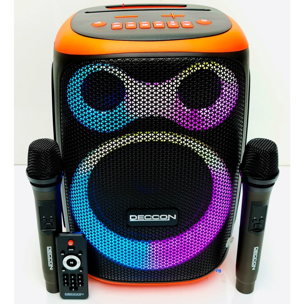 DECCON BEAT-8 ลำโพง party box พร้อมไมค์ลอยคู่ ลำโพงบลูทูธ ลำโพงอเนกประสงค์ ตู้ลำโพงปาร์ตี้