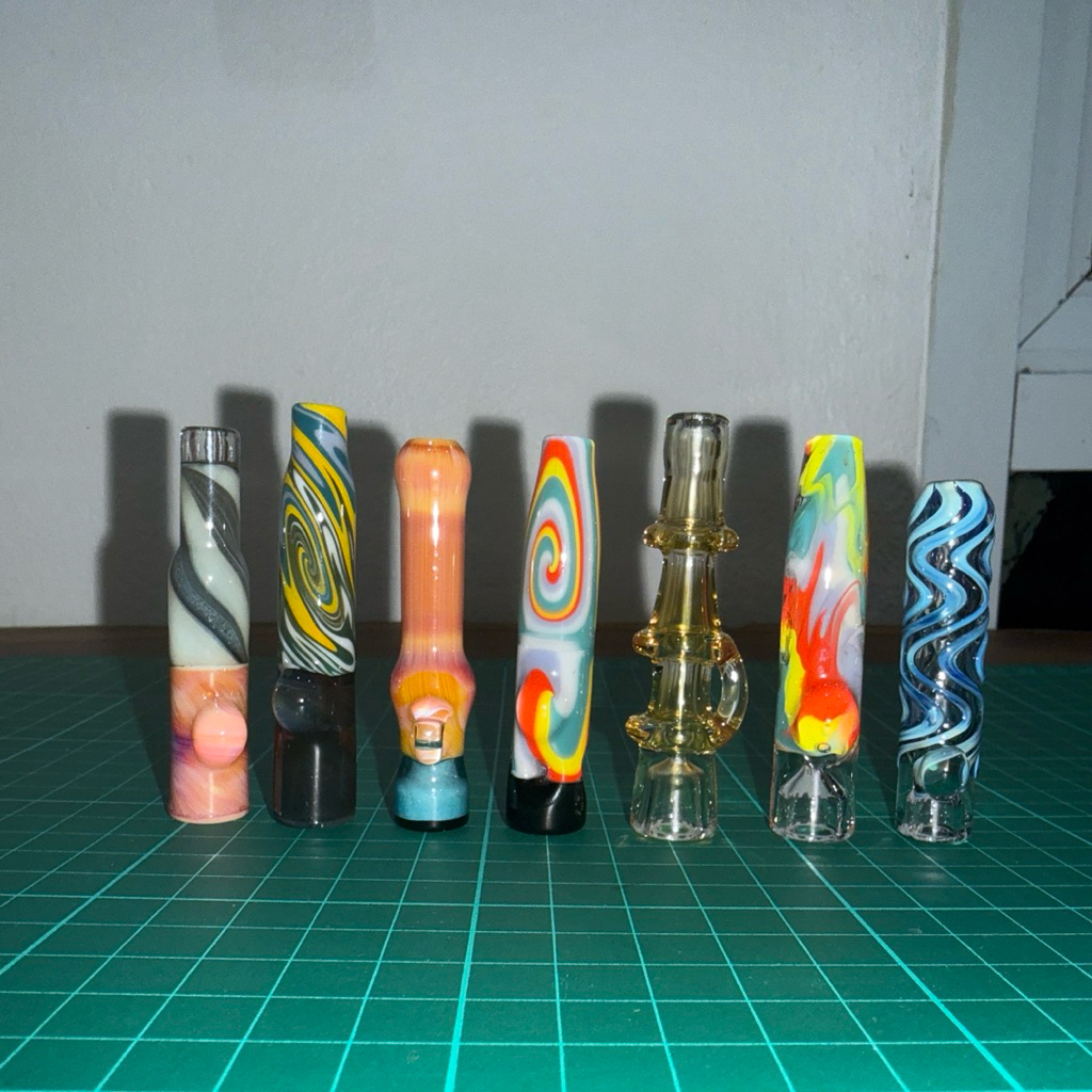 Handmade Glass Filter Holder Tip – Reusable 6cm Glass Mouthpiece, Assorted Unique Designs