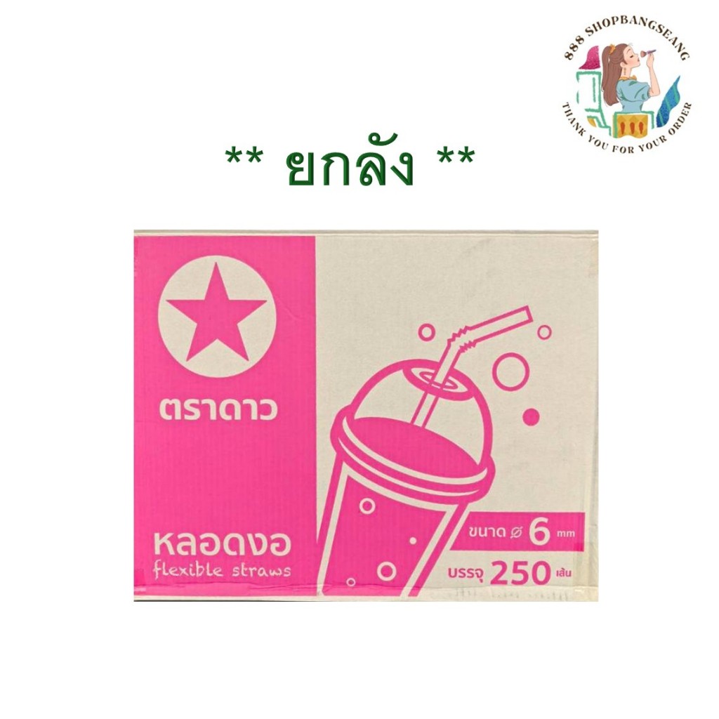 (1 ลัง) หลอดงอ 6 มิล 250เส้น ตราดาว (บรรจุ 40 แพ็ค/ลัง)