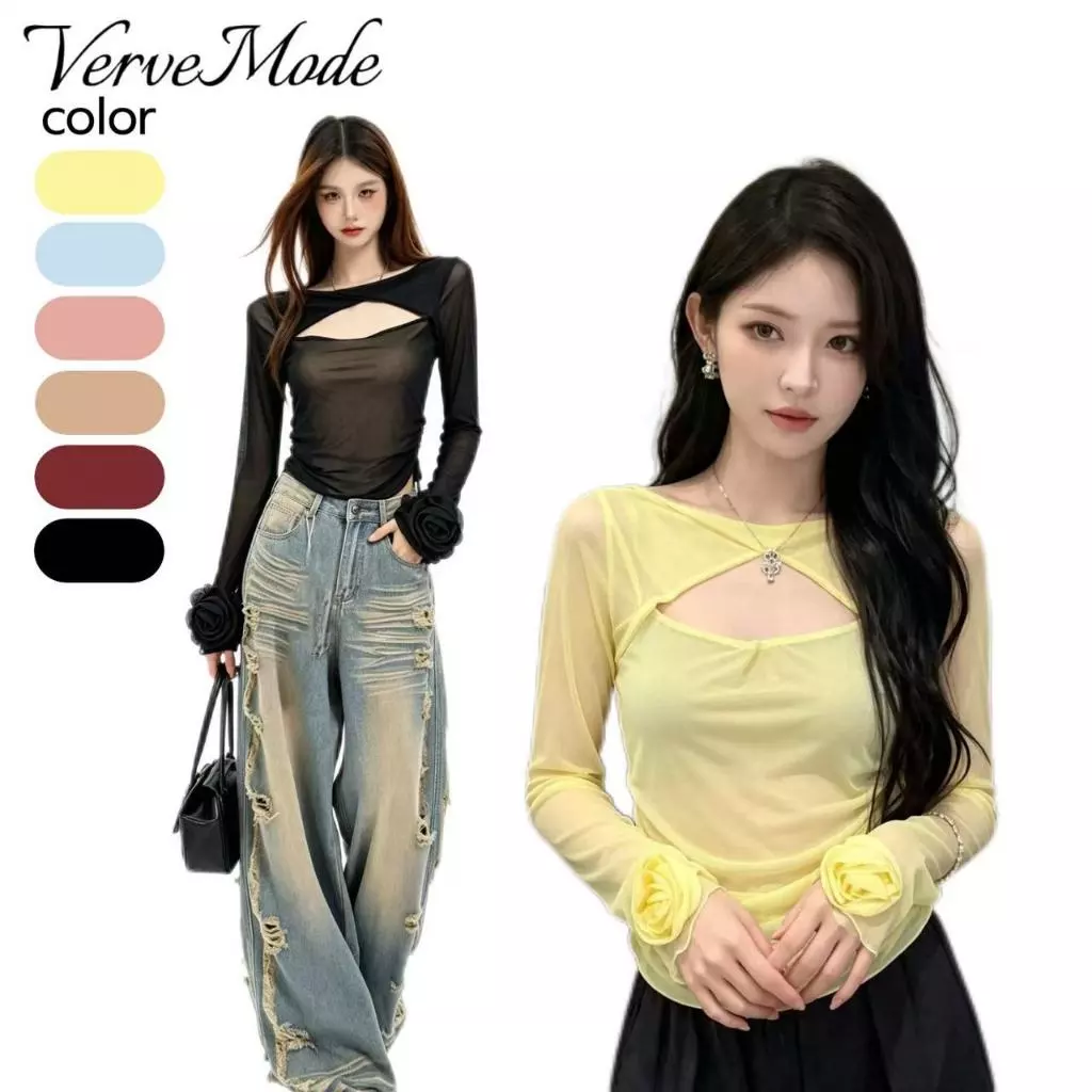 VerveMode.🍓 จัดส่งในประเทศไทย🍓เสื้อยืดแขนสั้นทรงเข้ารูป ดีไซน์เซ็กซี่ สวยงาม ดูดี และใช้งานได้หลากหลาย
