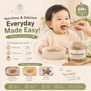 🌱 ผงธัญพืช & เมล็ดพืชรวม 7 ชนิด 6M+ ไฟเบอร์สูง แคลเซียม โอเมก้า BLW อาหารเด็ก | Baby Mixed Grain & Seed Powder Superfood