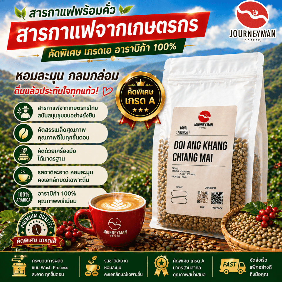 สารกาแฟ Wash Process ดอยอ่างขางคัดพิเศษ 1กิโล ✅อาราบิก้า100%✅