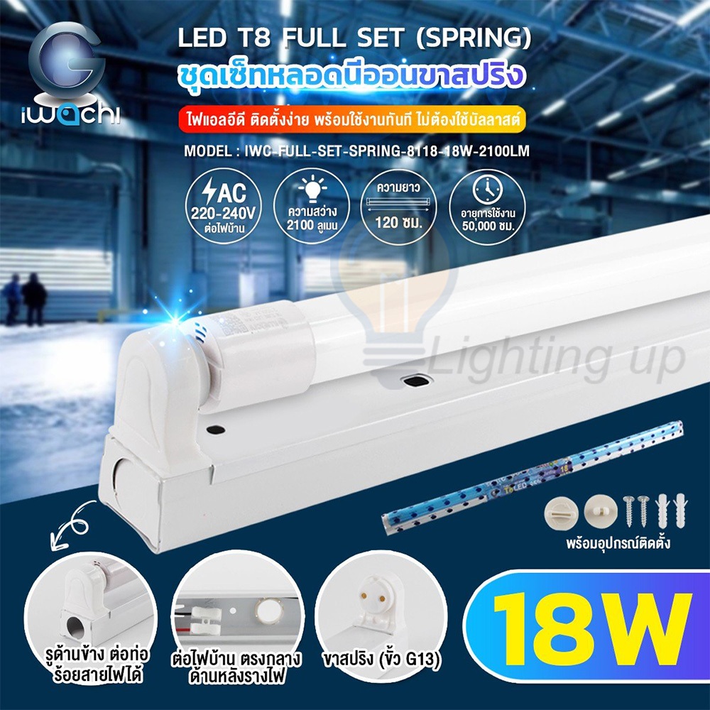 iwachi IWC-LED-T8-18W-360-WH-2100LM หลอดนีออน LED
