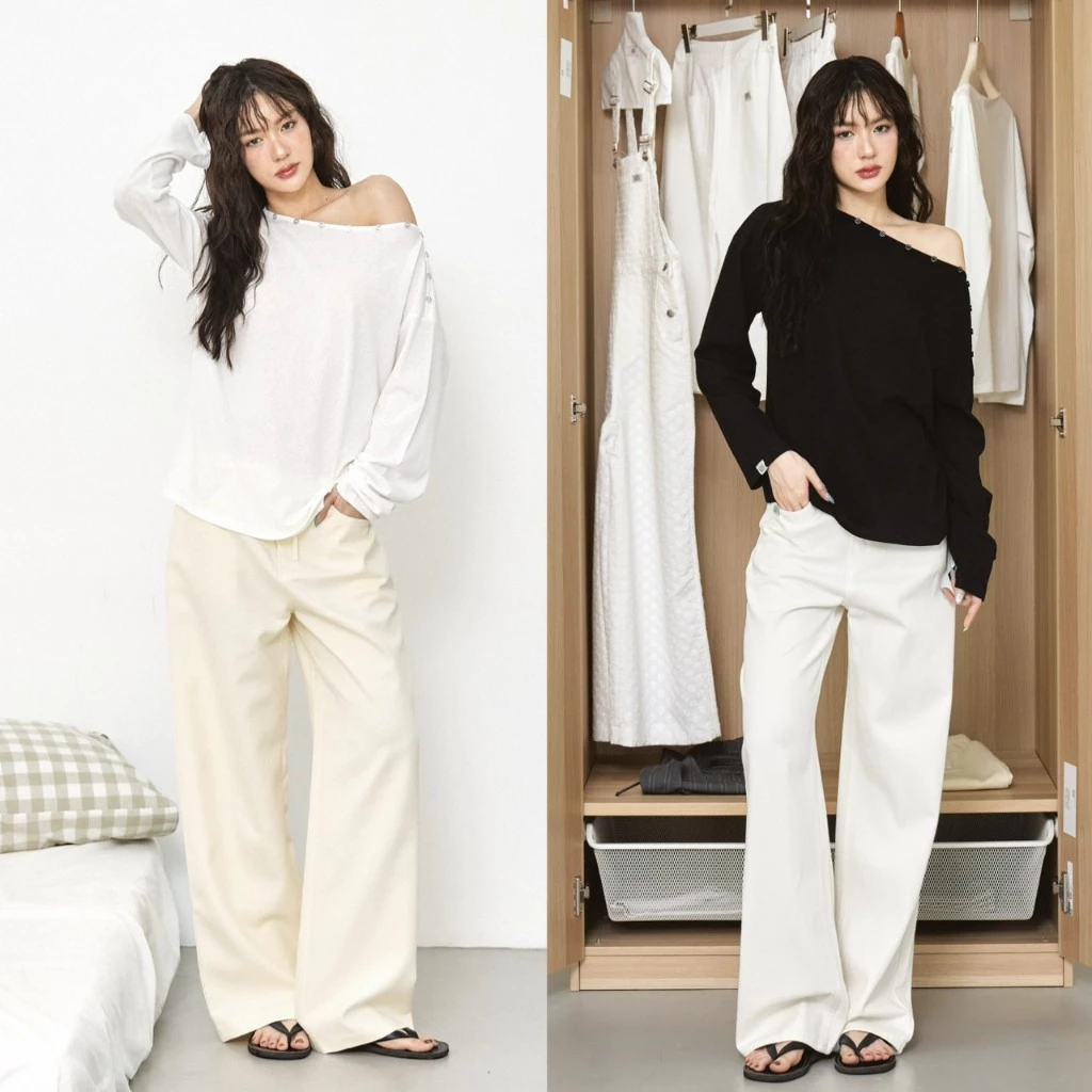 Roomry.n - Marin Shoulder Top เสื้อแขนยาวปาดไหล่