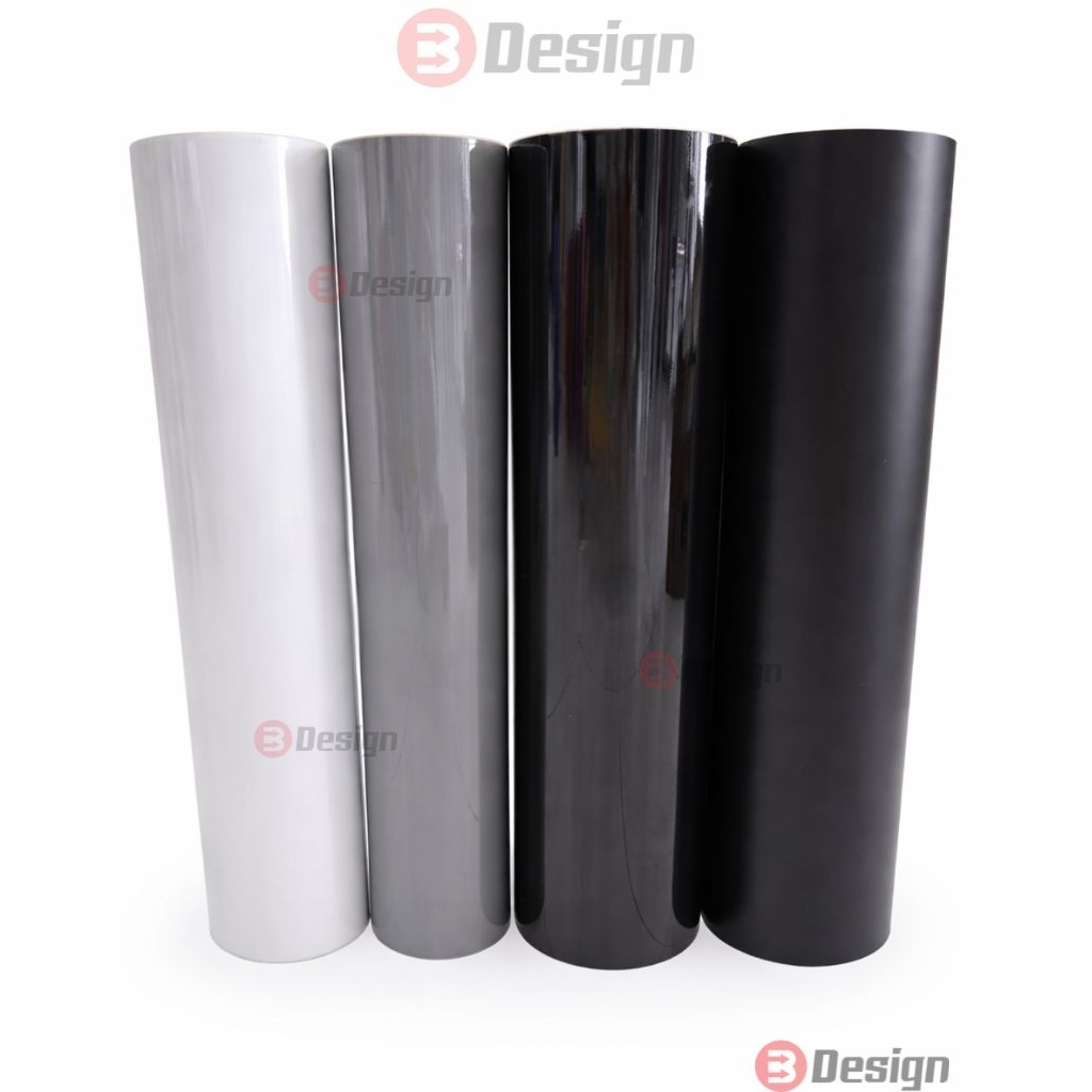 สติ๊กเกอร์สี PVC สี ขาว เทา ดำ เนื้อกาวติดทนแน่น หน้ากว้าง 53 ซม. Fuhshuen & kodak
