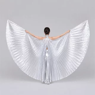 allgen ปีกระบำหน้าท้อง พร้อมไม้ยืด สำหรับการแสดง Belly Dance ปีกนางฟ้าแฟชั่น ผู้ใหญ่