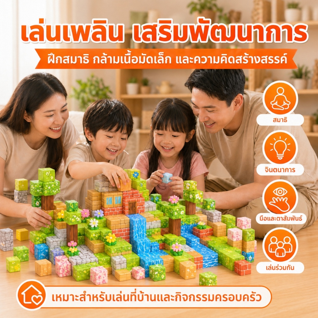 NIKO ของเล่นบล็อกแม่เหล็ก 100PCS ลายบล็อกสีสันสดใส ของเล่นเสริมทักษะเด็ก ฝึกสมาธิและความคิดสร้างสรรค์