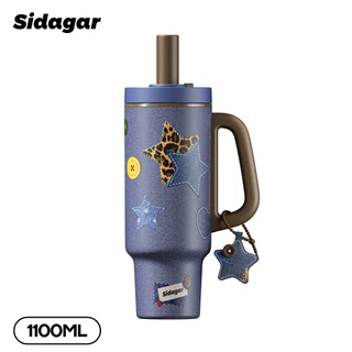 Sidagar 1100ML แก้วเก็บความเย็น เคลือบเซรามิก แก้วน้ำเก็บความเย็น ความจุสูง แก้วน้ํา