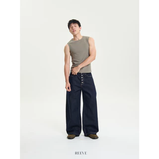 REEVE BUTTON VOLUME DENIM - กางเกงยีนส์ กระดุมหน้าทรงกระบอกใหญ่
