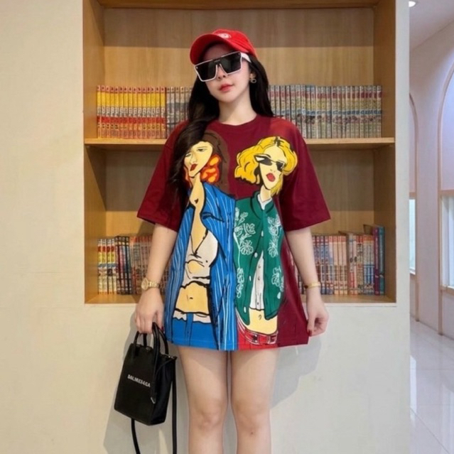 เสื้อยืดโอเวอร์ไซส์ผู้หญิง สไตล์ เกาหลี ดีไซน์ น่ารักๆสำหรับผู้หญิง Clothing Lady Tshirt Women
