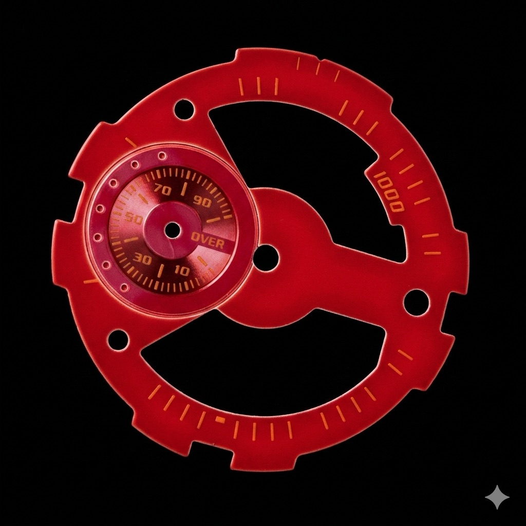 เพลทสีแดง GA-110AC-4 (ตัวเรือนสีแดง-ส้ม)