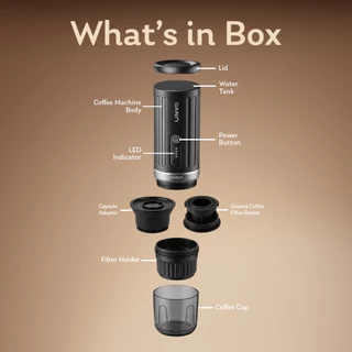[New] GANO Portable Espresso Maker เครื่องชงกาแฟแบบพกพา แรงดัน 20 บาร์ หม้อต้มในตัว ใช้ได้ทั้งกาแฟบดและกาแฟแคปซูล