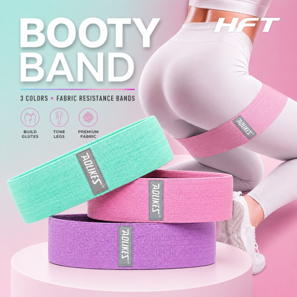 ยางยืดออกกำลังกาย 3 แรงต้าน กระชับกระโพกและต้นขา บริหารกล้ามเนื้อ รุ่น Booty Band - Homefittools