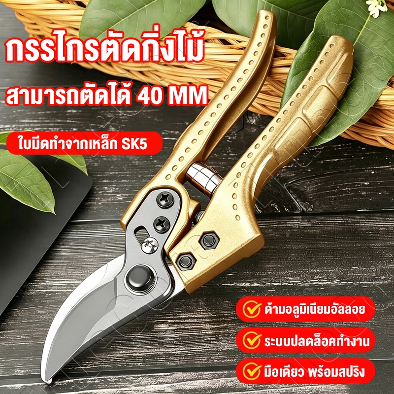 ด้ามจับหนาและใหญ่ขึ้น🔥กรรไกรตัดกิ่งไม้ SK5 กรรไกรตัดหญ้า แต่งสวน คม ทน ประหยัดแรงงาน กันไกรตัดกิ่ง กรรไกรแต่งกิ่ง