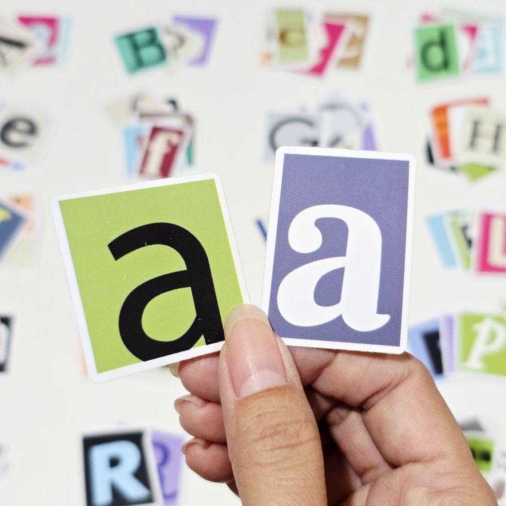 สติ๊กเกอร์ ตัวอักษร ABC ภาษาอังกฤษ (ตัวA ถึง ตัวR) ติดแน่น กันน้ำ (100 ชิ้น)