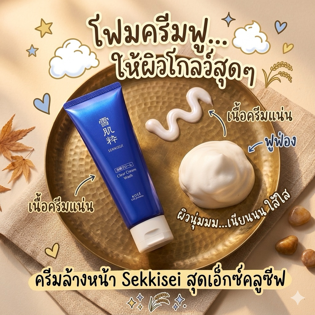 ‼️ของแท้จากญี่ปุ่น‼️Kose Sekkisui White Washing Cream 120g. ครีมโฟมผสมโสมล้างหน้าเพื่อผิวหน้าขาวใส สินค้ายอดฮิต