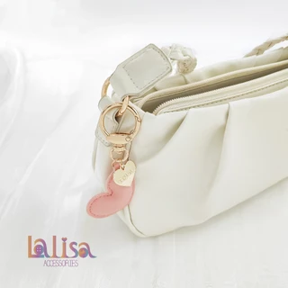 พวงกุญแจหัวใจพาสเทล Luxe Love พวงกุญแจหัวใจมินิ เรียบหรู PU+keychain AR214