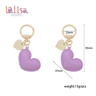 พวงกุญแจหัวใจพาสเทล Luxe Love พวงกุญแจหัวใจมินิ เรียบหรู PU+keychain AR214