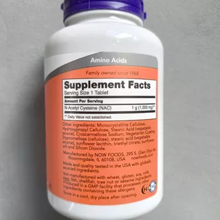 กาsฟื้นตัว และ ชะลoวัย N0W F00DS N.A.C 1,000 MG. 120 Tabs
