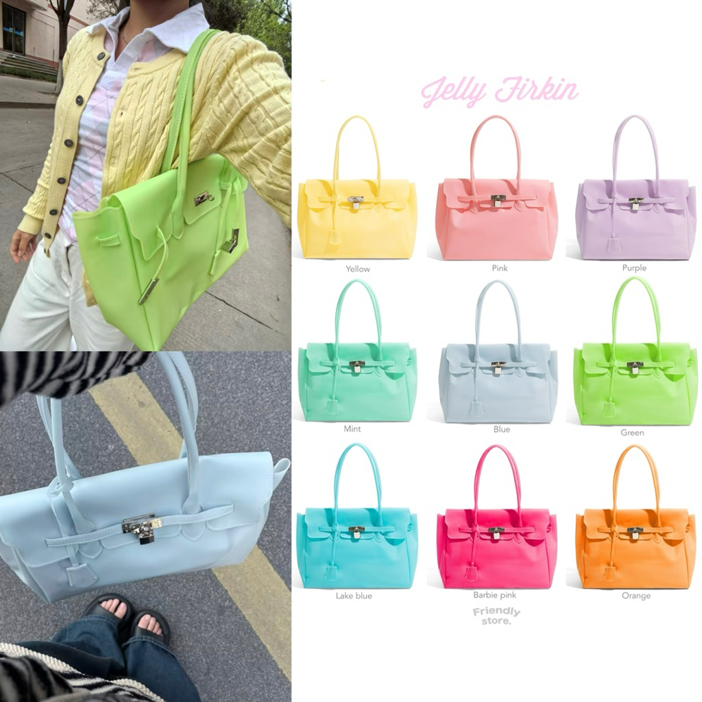 (pre-order) Jelly Firkin bag กระเป๋าเจลลี่สะพายไหล่ ไซส์ใหญ่