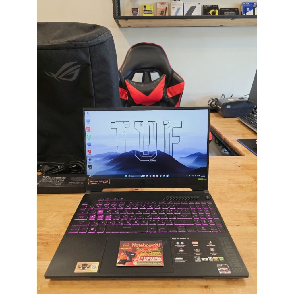 ASUS TUF A15 FA507NVR-LP037W (144Hz sRGB100%) R7-7435HS RTX4060(140W) RAM16GB SSD512GB สภาพนางฟ้า99%