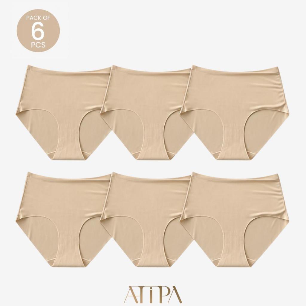 Atipashop - Pack 6 Soft Touch Panty (#N08093) | กางเกงในไร้ขอบ แนะนำให้เผื่อไซส์ เพื่อไม่ให้แน่นเกิน และใส่สบาย