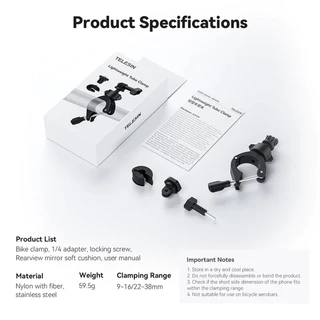 Telesin Gopro / DJI / Insta360 Lightweight Tube Clamp Ring Mount ตัวยึดแคลมป์แบบวงแหวน (TE-HBM-004)