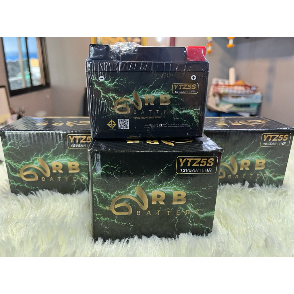 RB BATTERY MOTORCYCLE YTZ5S (12V5Ah 10HR) แบตเตอรี่ มอเตอร์ไซด์ 5 แอมป์ แบบแห้ง