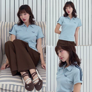 Polo swiftt เสื้อโปโลคอปก ผ้ายู แถบข้าง ปักโลโก้ PEAR.WD