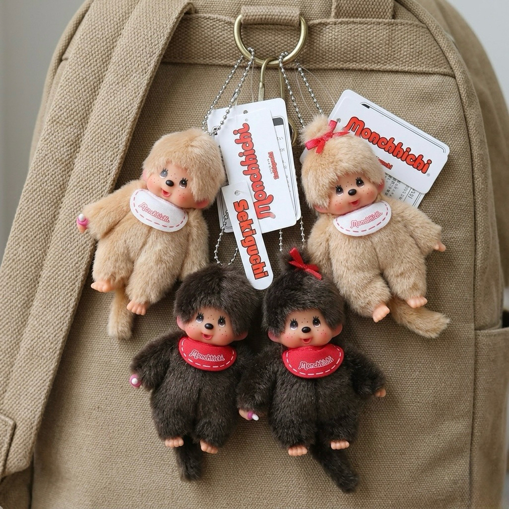 พร้อมส่งในไทย พวงกุญแจ monchhichi baby จิ๋ว ของแท้100%