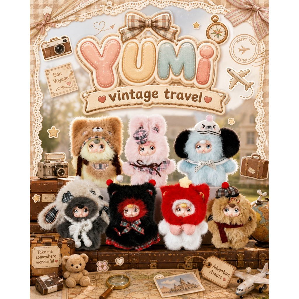 ( 1-72 )ส่งในไทย🇹🇭 | จุ่มเดี่ยว YUMI Vintage travel