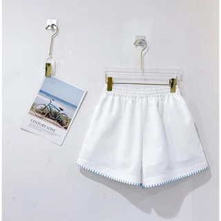 sawat _bt ”Crochet pants" นค้าใหม่พร้อมส่ง กางเกงเอวยางยืด มีซับใน มีกระเป๋าล้วงพร้อมถักขอบปลายขา ผ้าลินิลผสมฝ้ายเนื้อผ้