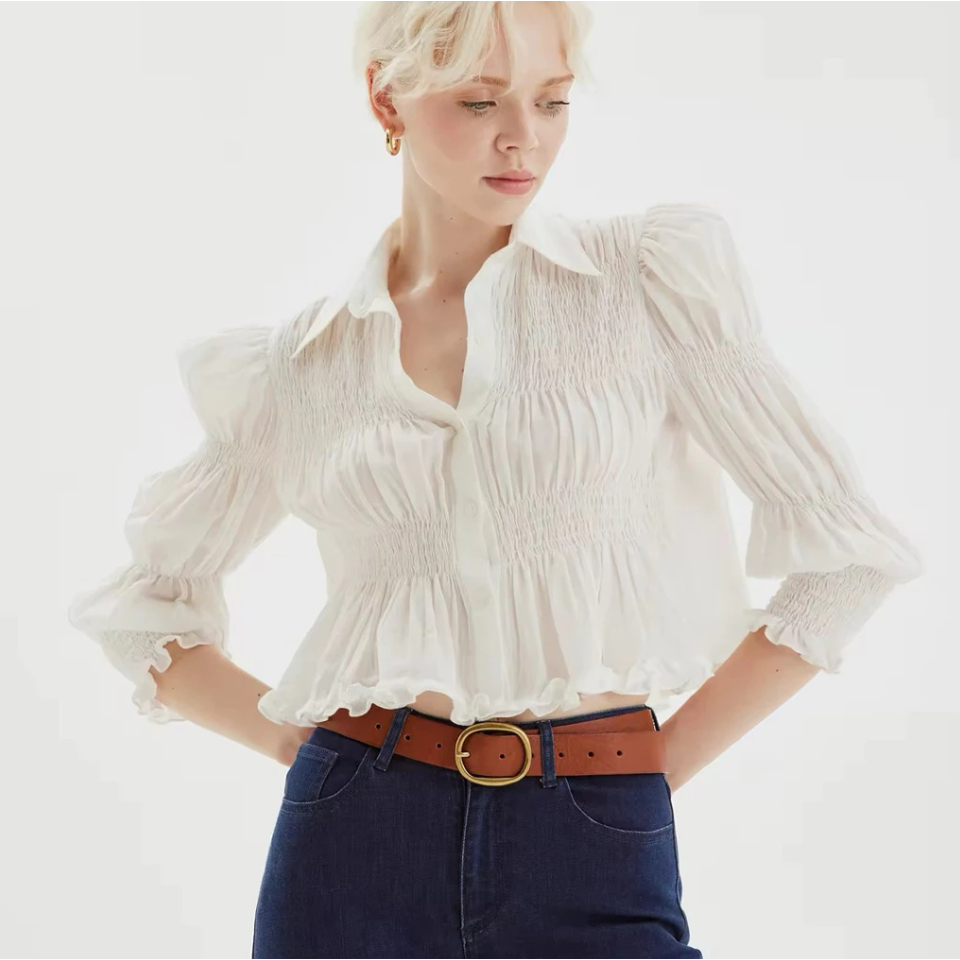 รวมเสื้อ Mitr Como Shirt สีขาว Size M Breakfast Blouse M Mali ขาว L มือสอง สภาพดี ไม่มีตำหนิ